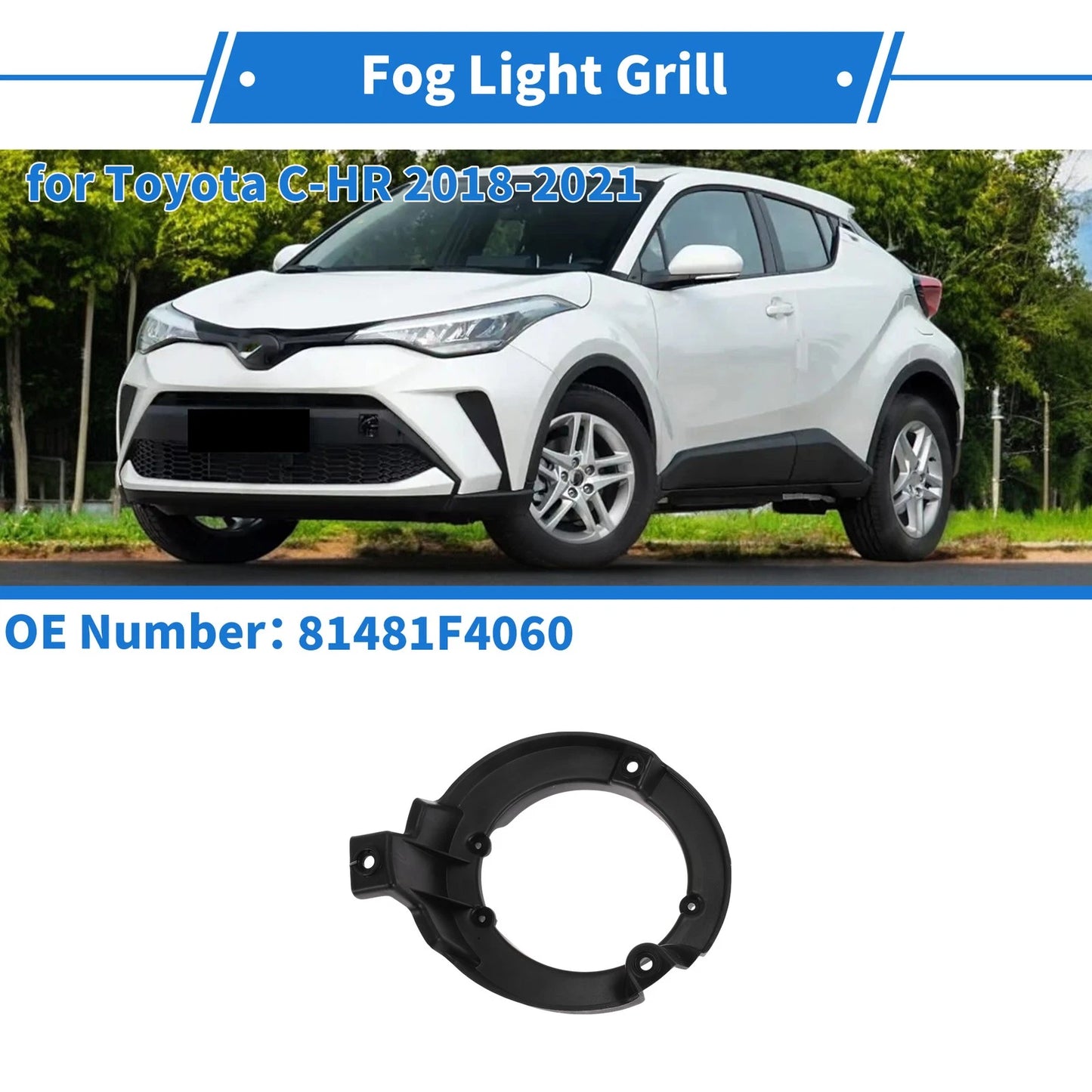 Front Right Fog Light Grill for Toyota C-HR (2018-2021)