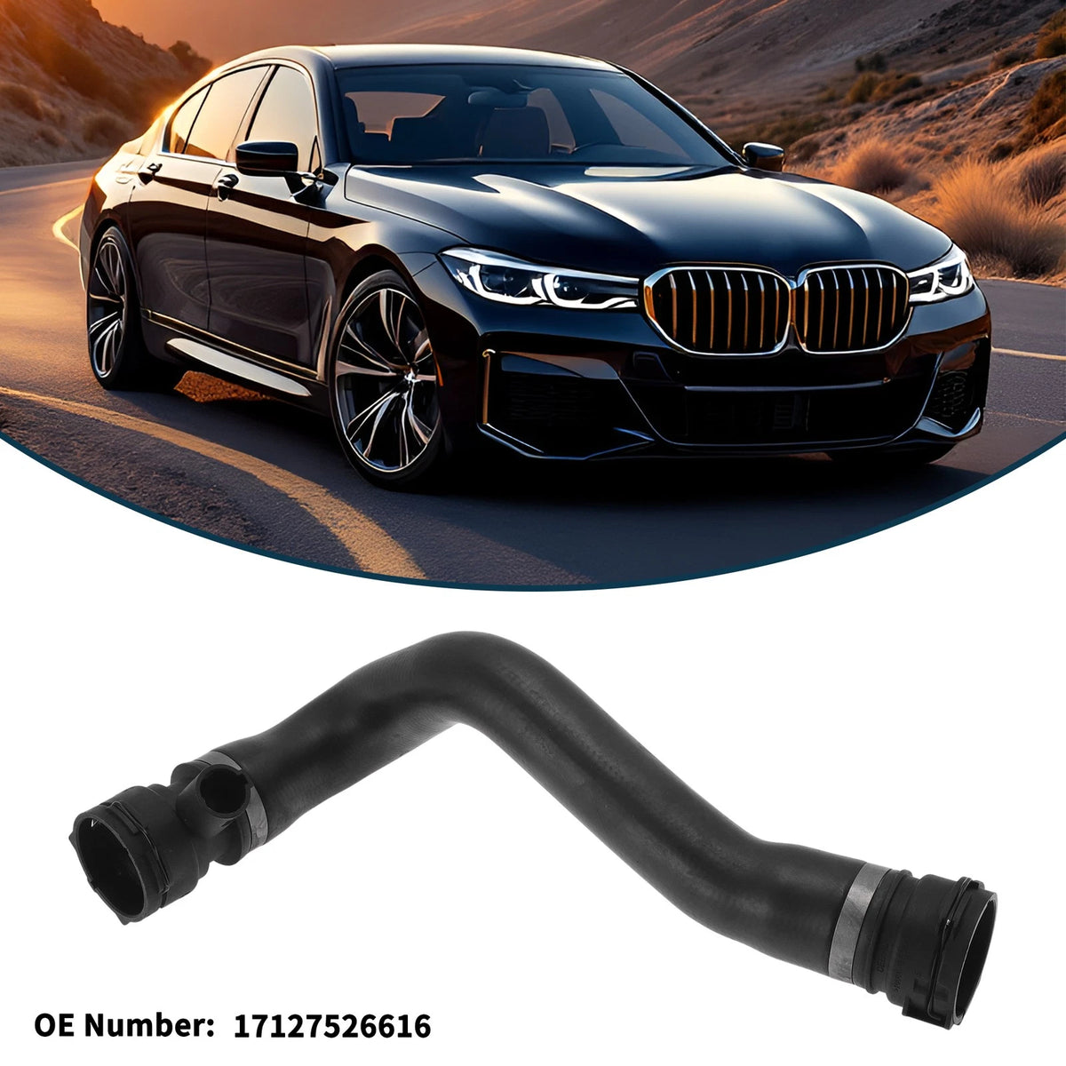 Radiator Hose for BMW 7 Series 2003-2008 (2 x No.17127526616)
