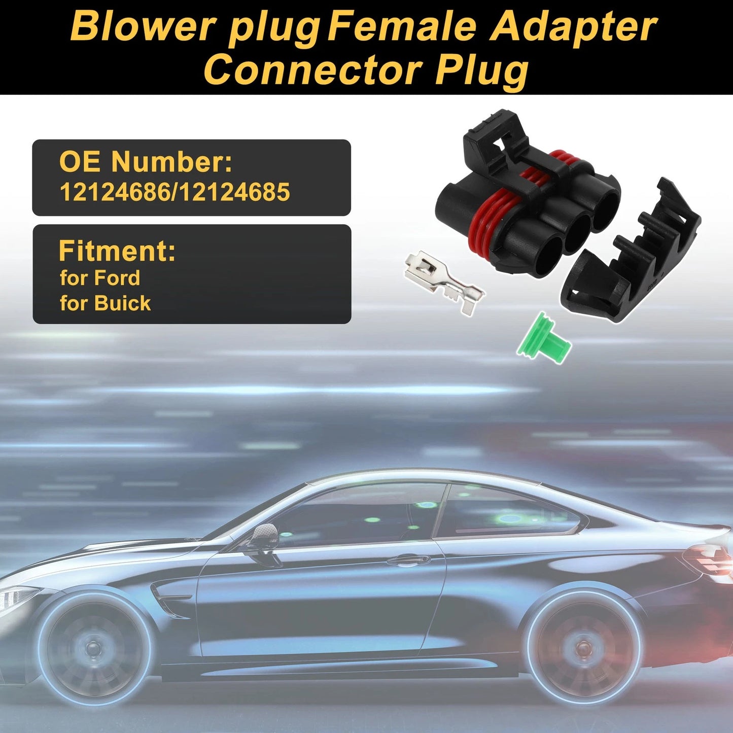 1 Set 3-Pin Connector Plug for Ford Buick