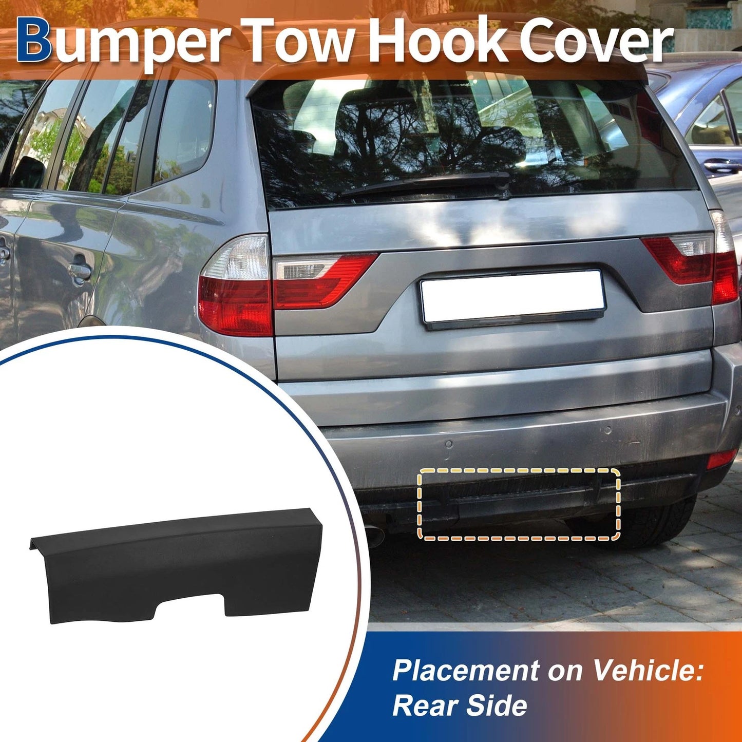 Rear Tow Hook Cover for BMW X3 E83 2006-2010 (2 x Covers) Unpainted