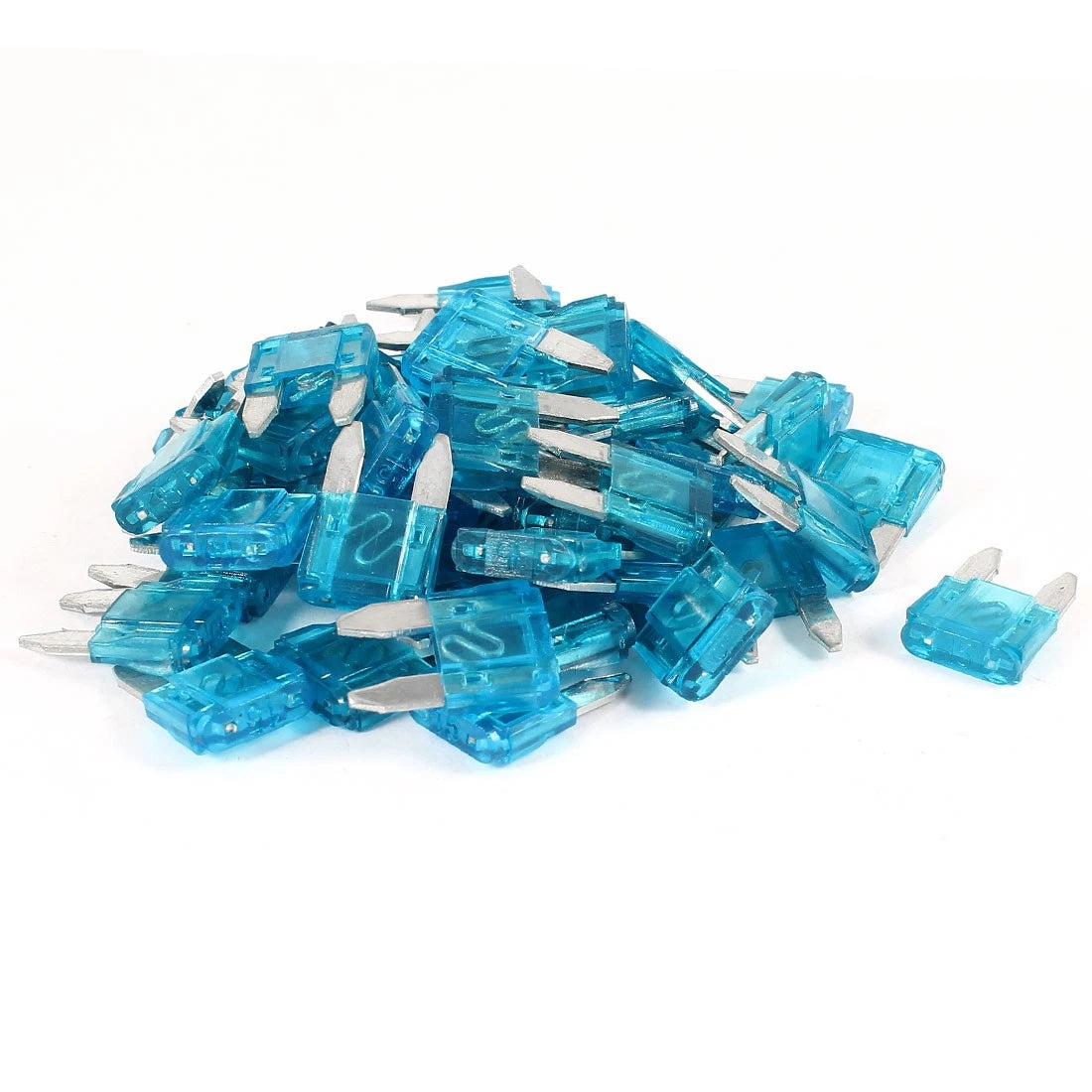 Blade Fuse 50 Pcs 15A ATC/ATO Mini Blue for Motorcycle Car Auto