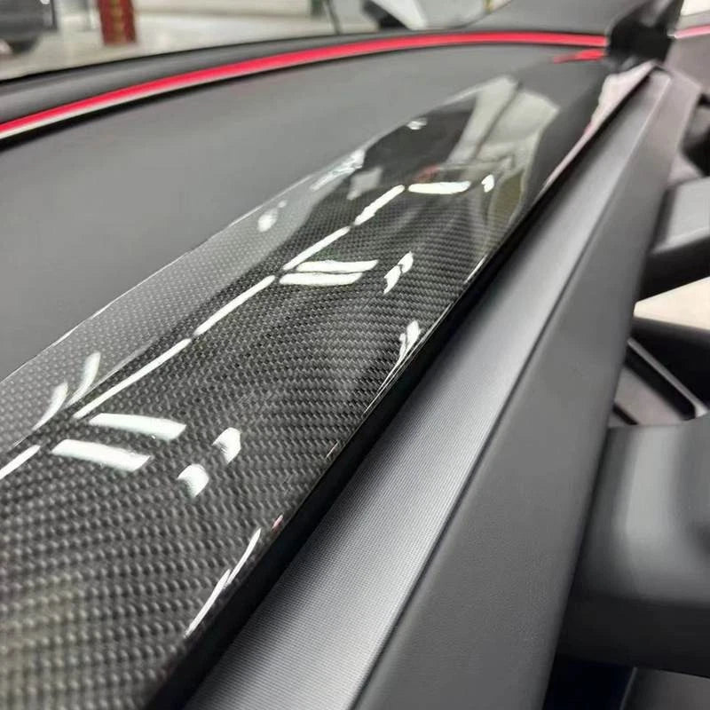 Real Carbon Fiber Replace Dashboard Panel Cover for Tesla Model 3 2023-2024