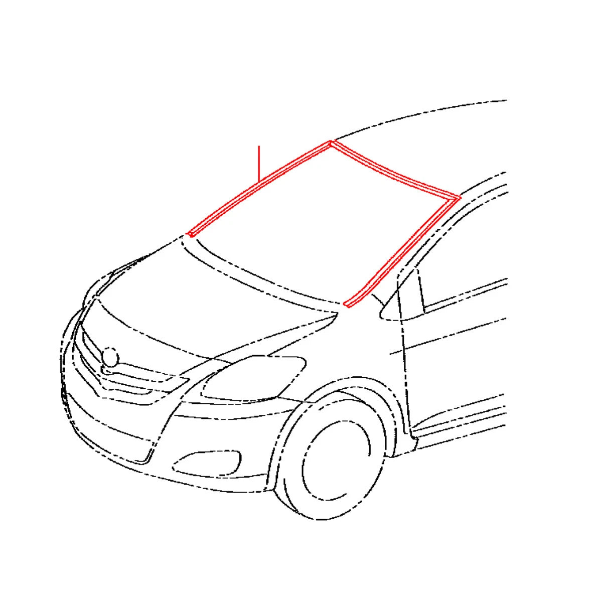 Front Windshield Moulding for Toyota Belta 2007-2012