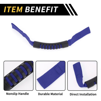2 x Headrest Grab Handles for Jeep Wrangler (2018-2023) Blue