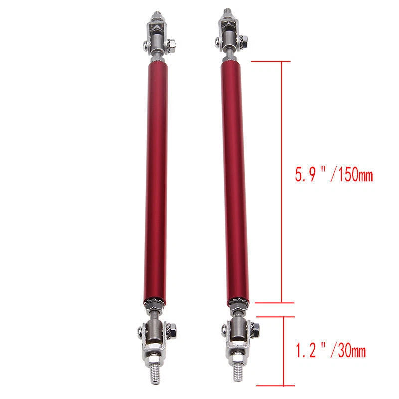 Red Adjustable Bumper Lip Splitter Strut Rod Tie Support Bar for Dodge Charger