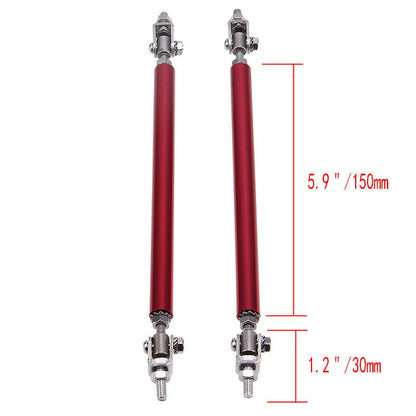 Red Adjustable Bumper Lip Splitter Strut Rod Tie Support Bar for Dodge Charger