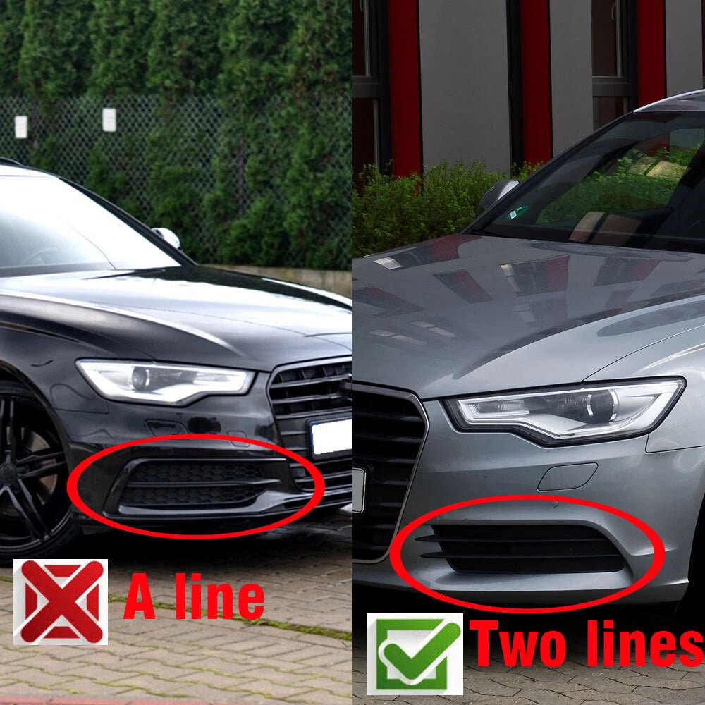 Honeycomb Fog Light Grille Mesh Covers for Audi A6 C7 Sedan (2012-2015) 2x