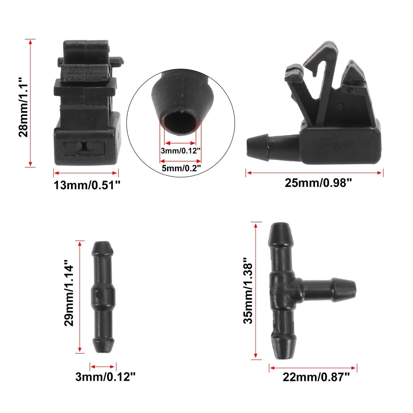 7pcs Windshield Wiper Fluid Squirter Nozzles for Citroen Berlingo (2008-2018)