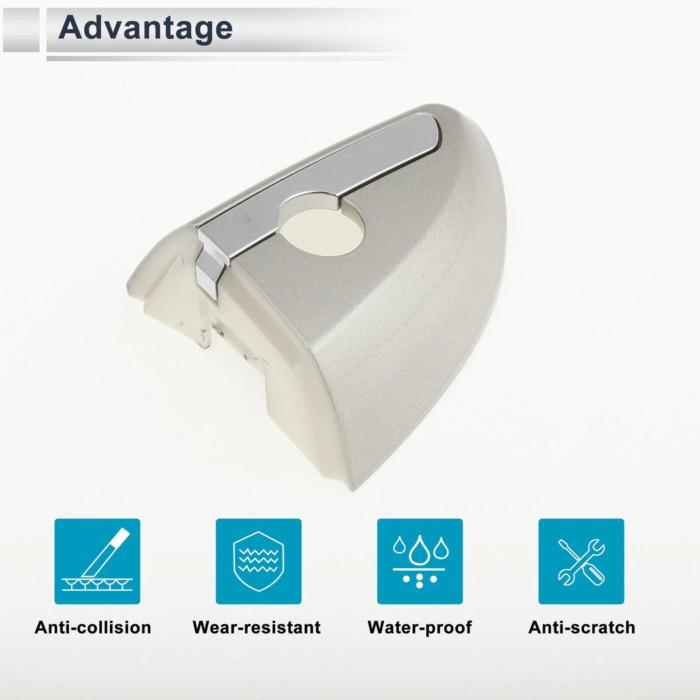 Front Left Door Handle Lock Cylinder Cover Silver Tone for Toyota Corolla
