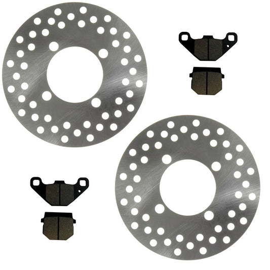 2 x Front Disc Brake Rotors, Brake Pads for Polaris Sawtooth 200