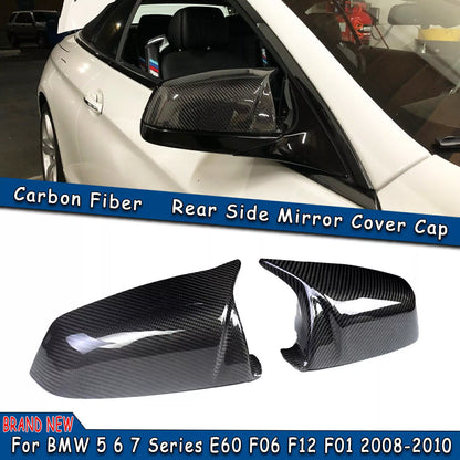 Carbon Fiber Rear View Mirror Covers for BMW 5 6 7 Series (2007-2017)