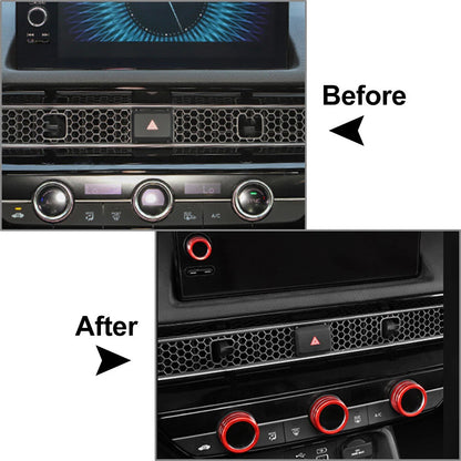 4x AC Climate Control Knob Ring Covers for Honda Civic (2022 - Present)
