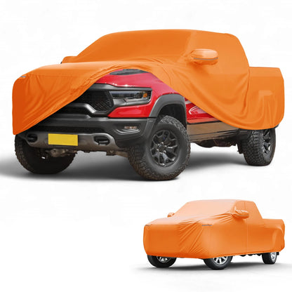 Car Cover Waterproof All Weather for Dodge Ram Orange Cotton with Zipper