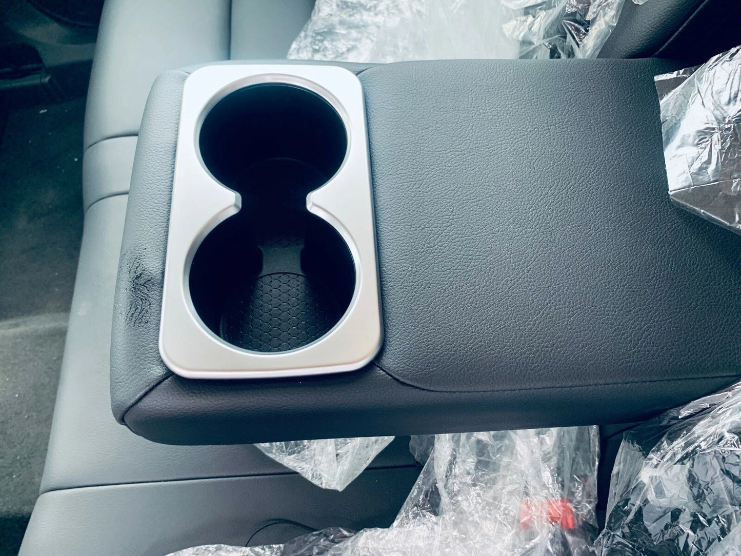 Silver Rear Interior Water Cup Holder Cover Trim for Nissan Rogue (2021-2023)