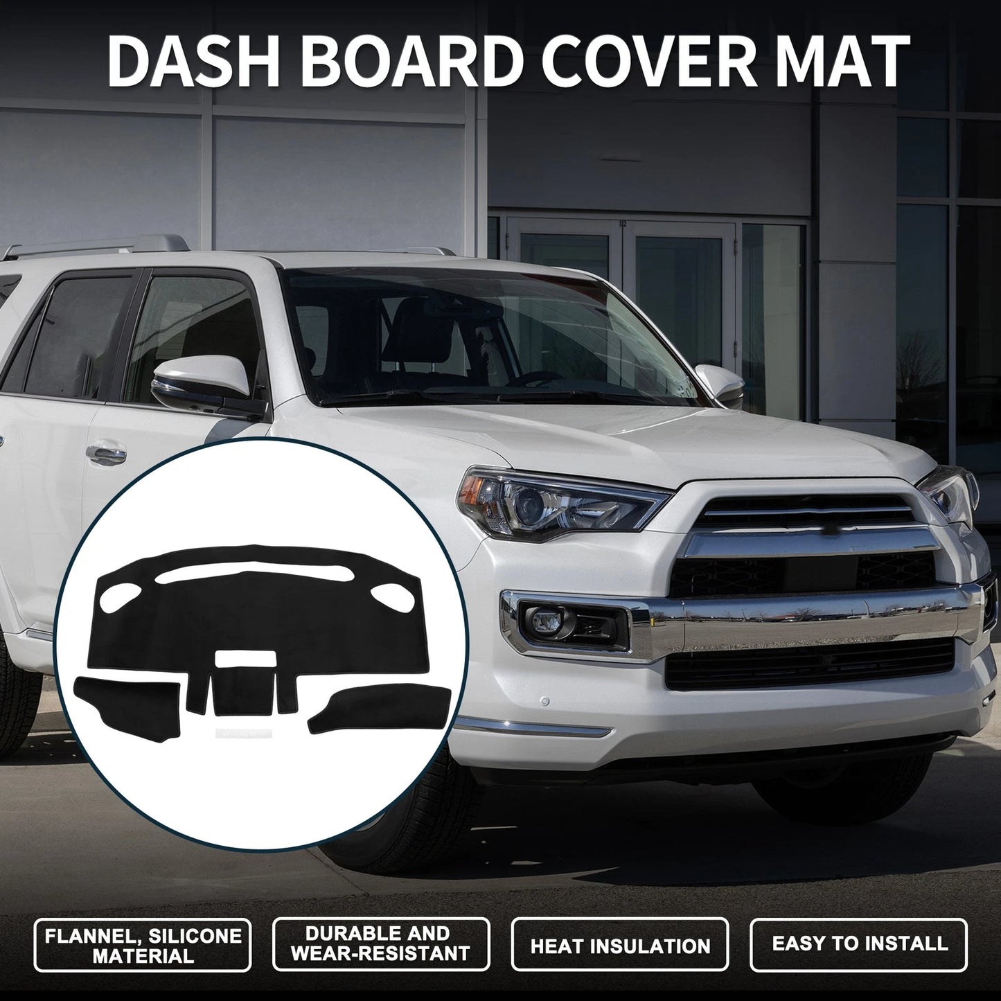 Dashboard Cover Mat for Mazda Flair Wagon (2012-2020) Black 1 Set