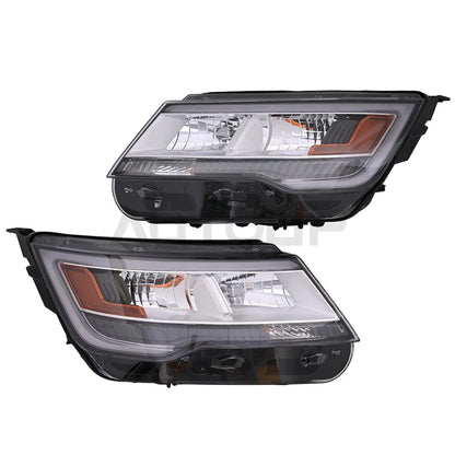 Headlights / Chrome w/LED DRL Left+Right for Ford Explorer (2016–2019)