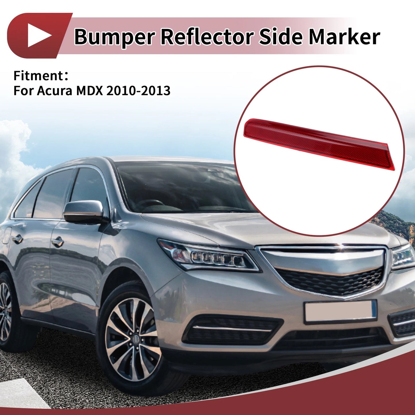 Rear Left Bumper Reflectors for Acura MDX (2010 - 2013)