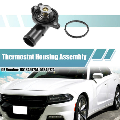1x Thermostat Housing Assembly Plastic Metal Black for Dodge