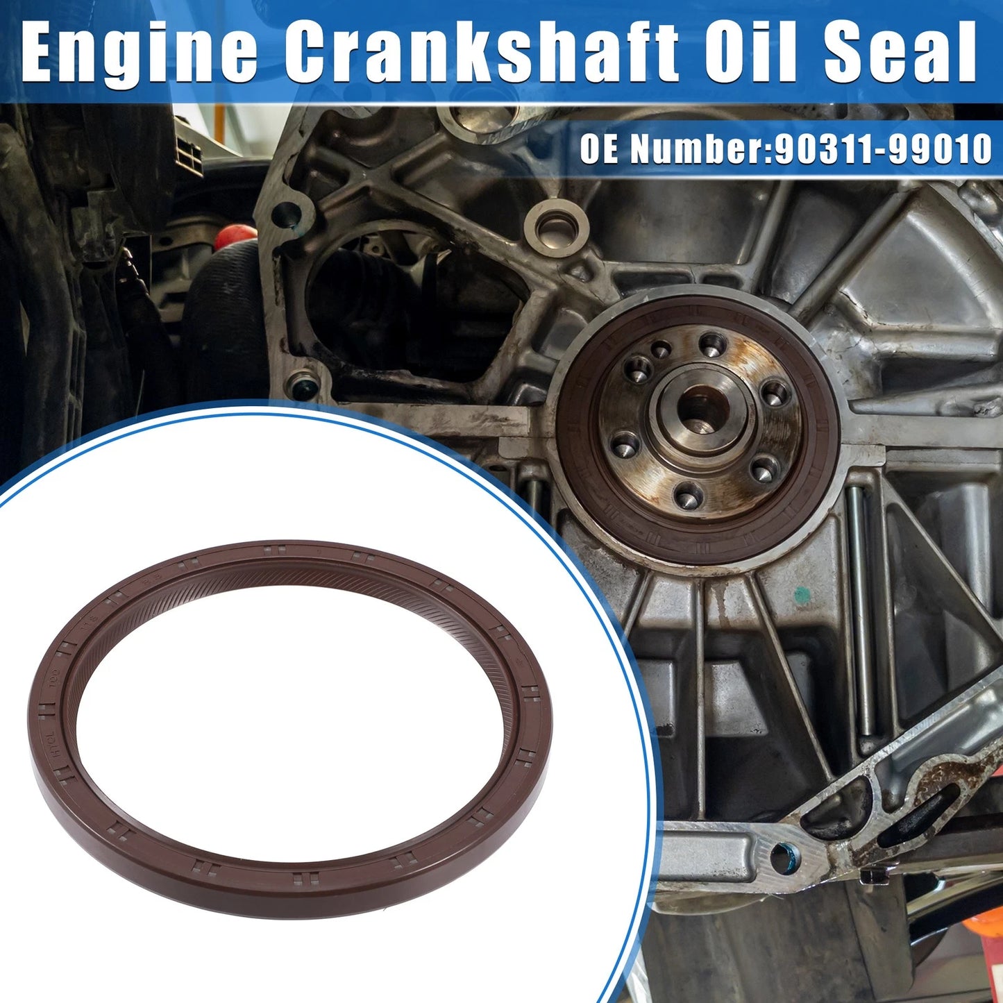 Engine Crankshaft Oil Seal for Toyota 4Runner 2003-2019 (2 x Rubber Seals)