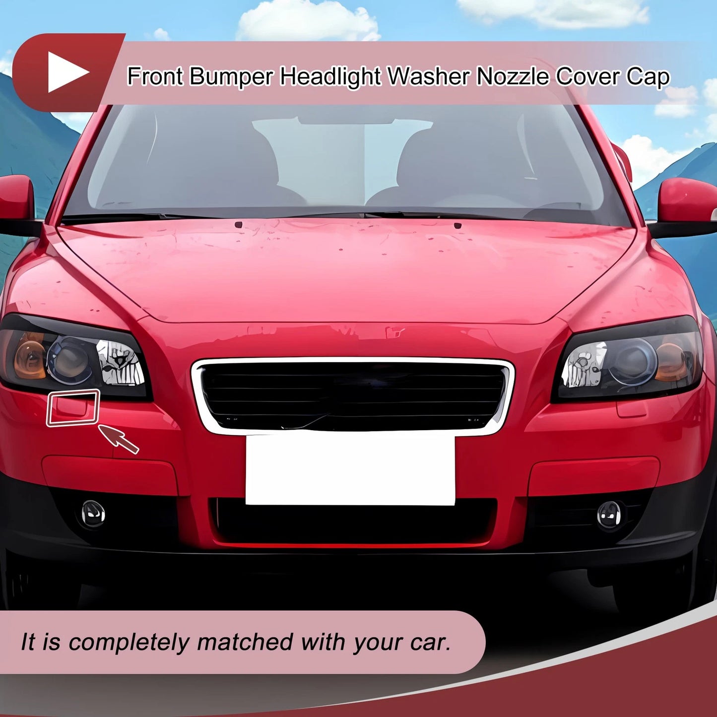 Front Right Bumper Trim Nozzle Cover for Volvo C30 (2008-2010)