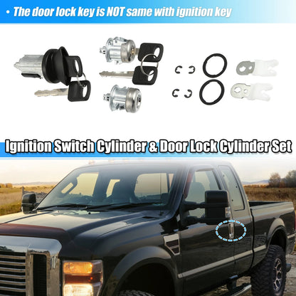 Door Lock Cylinders & Ignition Switch w/ Keys for Ford (2001-2003)
