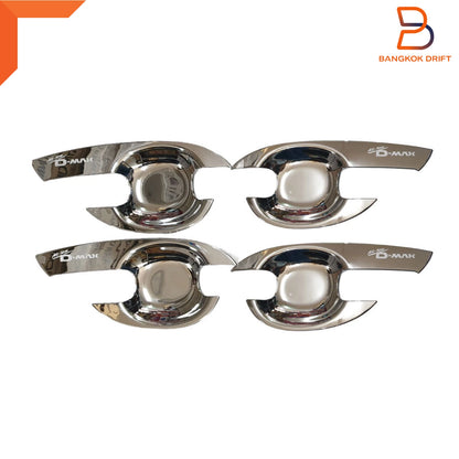 Chrome 4 Door Handle Cover Insert Bowl Trim for Isuzu D-Max Ute (2012-2019)