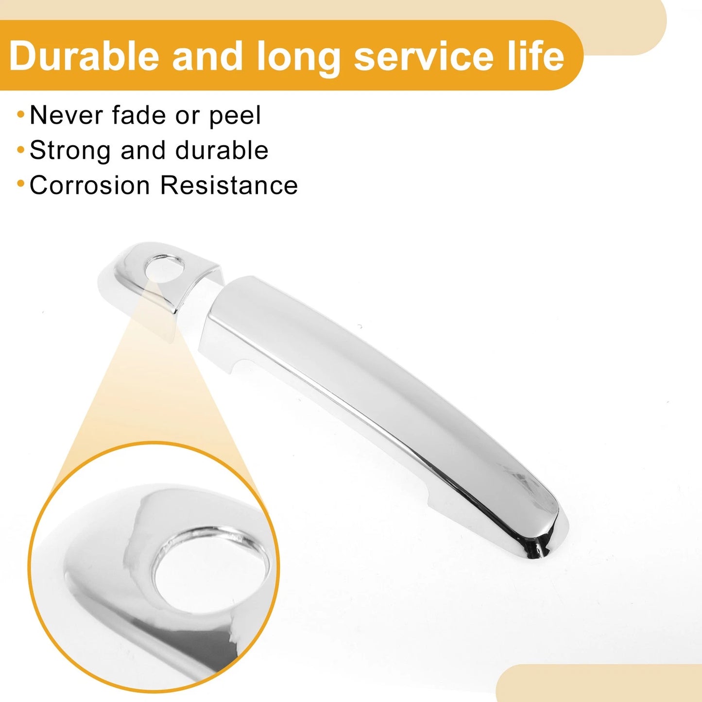 Silver Tone Car Door Handle Cover Trim for Suzuki Swift (2005-2017) - 1 Set