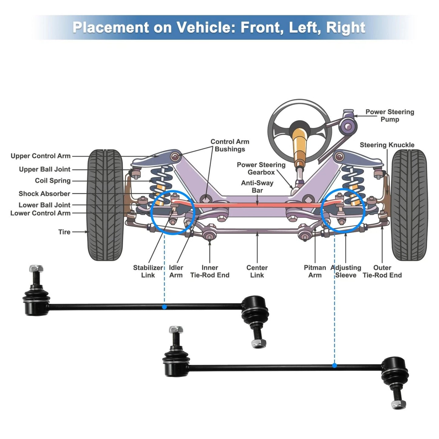 Front Sway Bar Links Stabilizer Kit for BMW 328i Z4