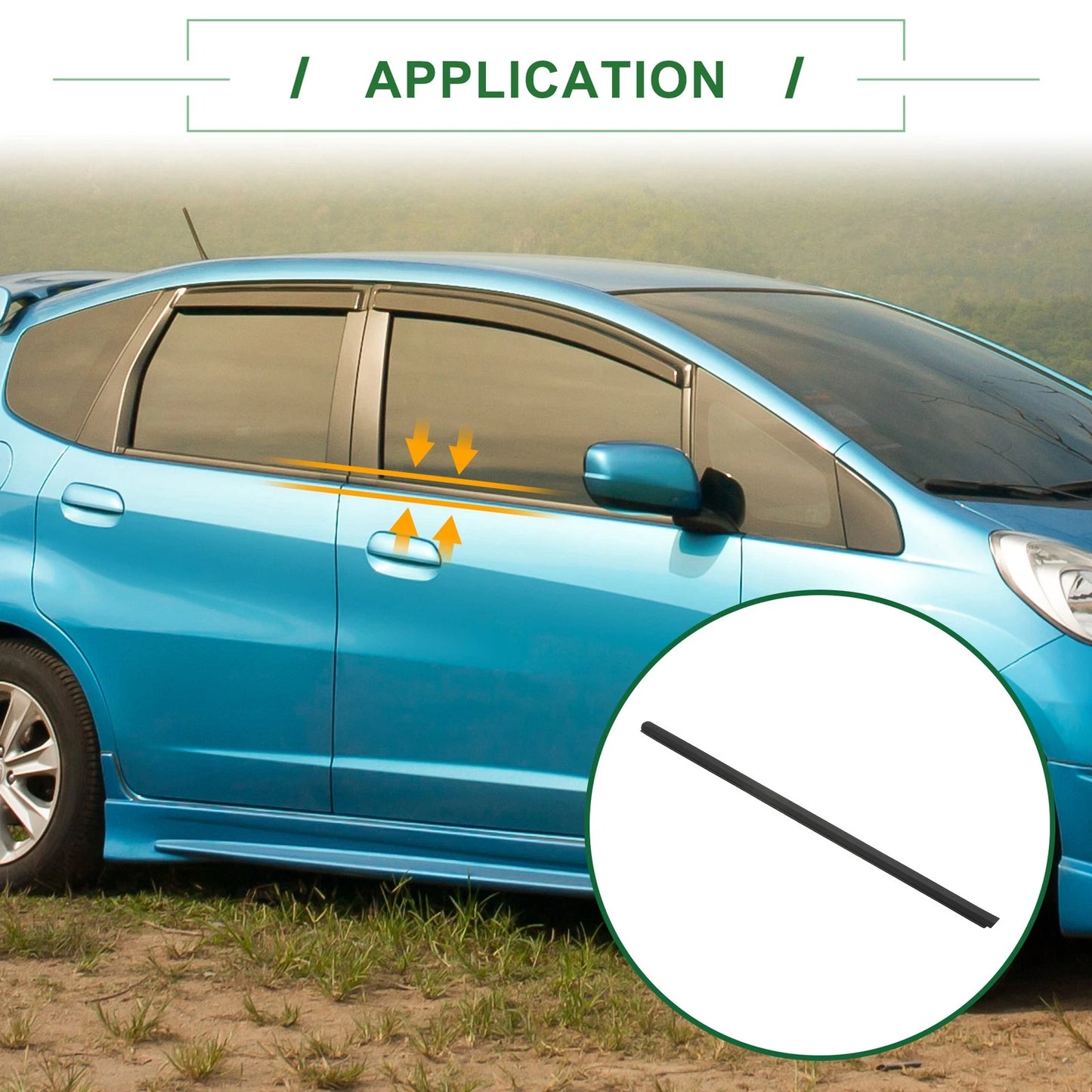 Front Left & Right Weatherstrip Window Seal for Honda Fit (2009-2014)