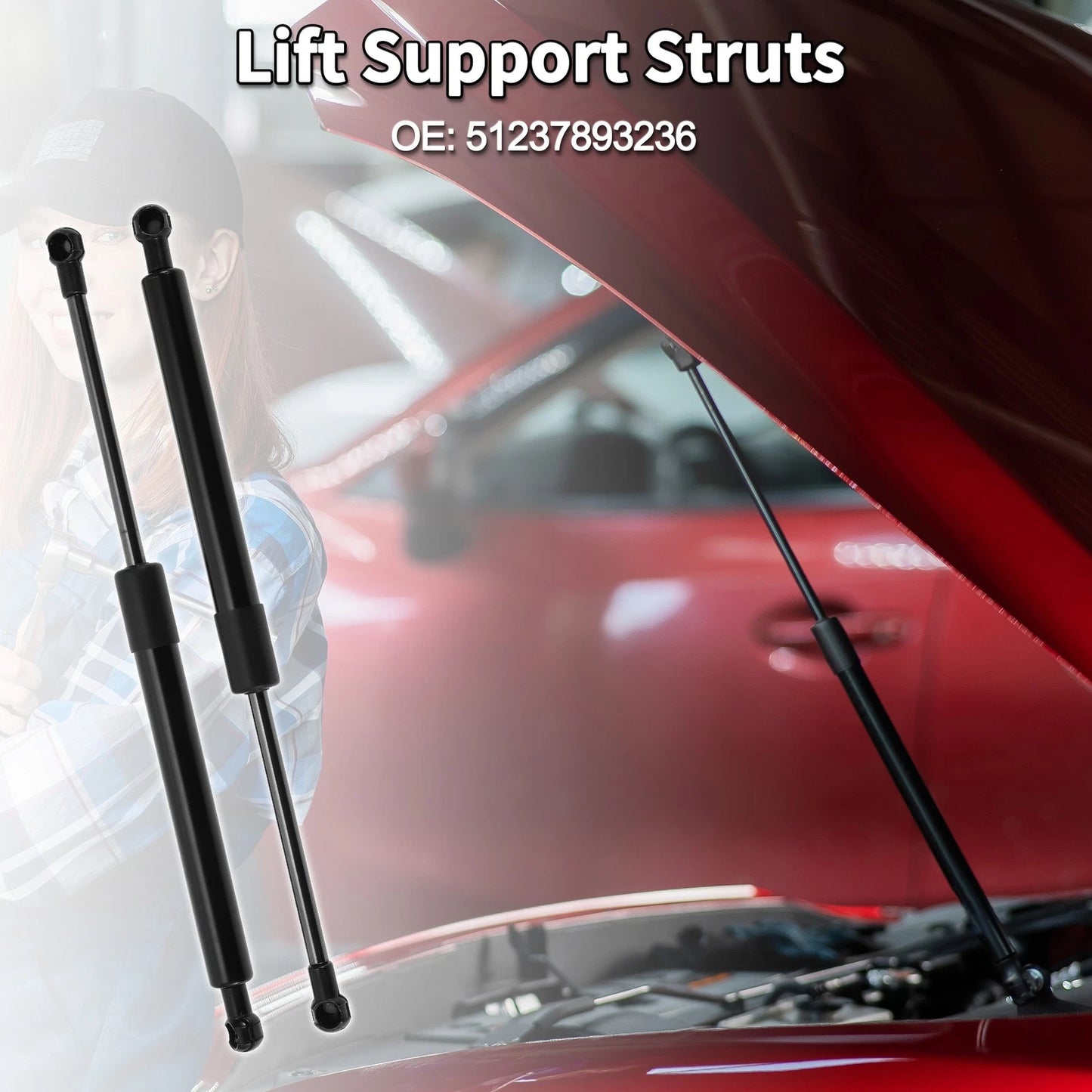 Front Hood Lift Supports Struts for BMW E46 M3 Convertible/Coupe (2000-2006)