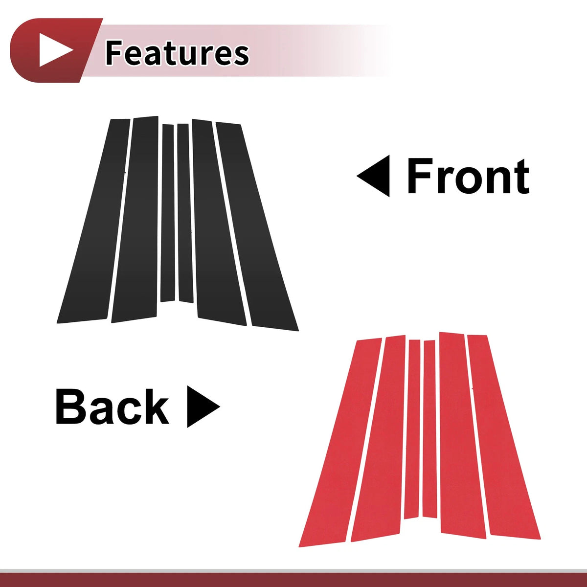 Door Pillar Window Trim for Ford Crown Victoria (1998-2008) Black