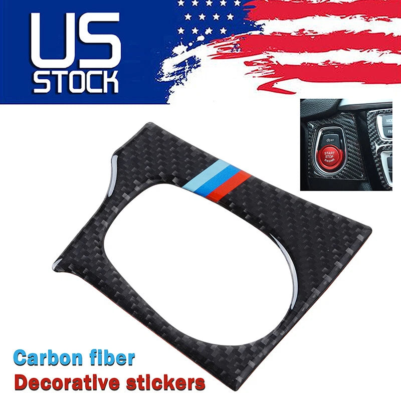 Carbon Fiber Engine Start Button Decal Trim for BMW 3 4 F30 F32 F35 (2012-2020)