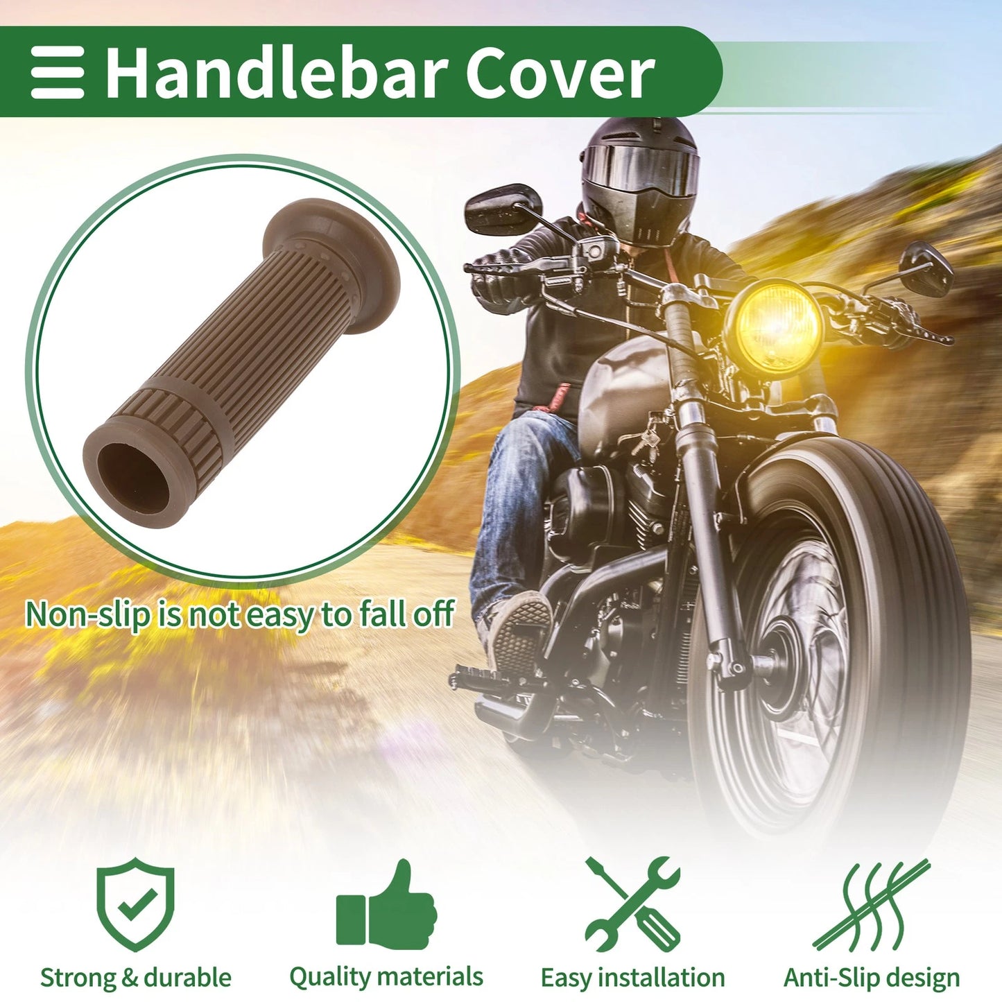 Grips / 25mm Hand Grips Cover TPU Light Brown for Motorcycle