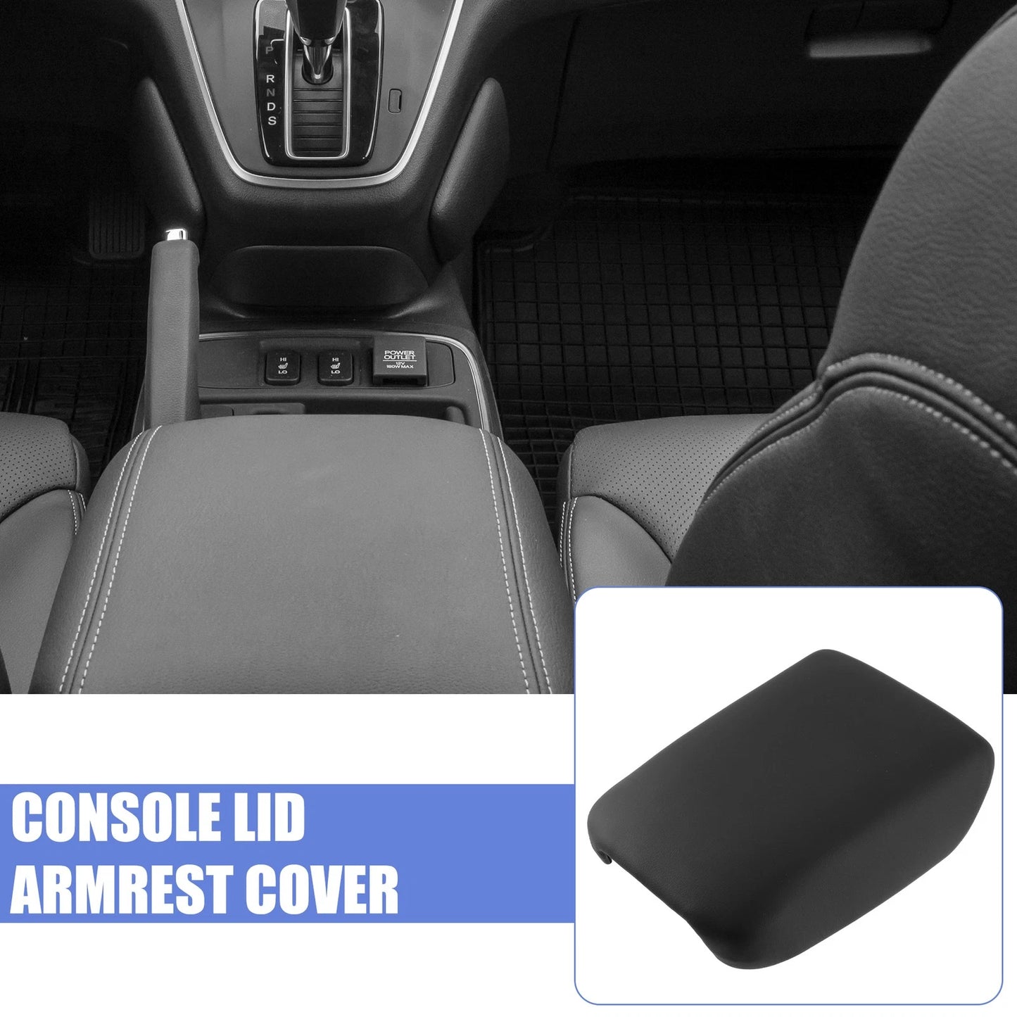 Car Console Lid Armrest Cover for Honda CR-V 2012-2016 - Black Armrest Cover