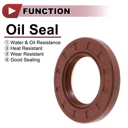 Oil Seal 35x60x8mm Brown 2 x Seal Ring FKM Rubber for Automotive