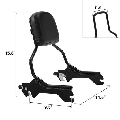 Sissy Bar Backrest Pad for Harley Fat Boy Breakout FLFB FLFBS FXBR (2018-2025)