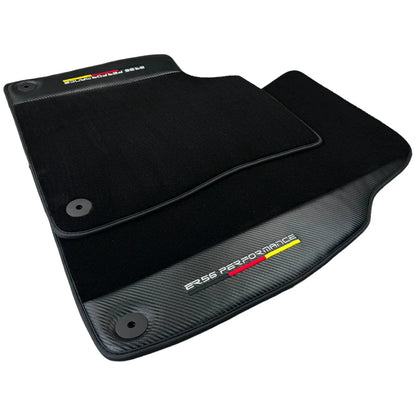 Black Floor Mats for Audi A4 Allroad Quattro (2020-2024) with Carbon - 2 x