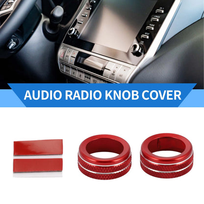 Red Audio Radio Tune Switch Knob Cover Ring for Toyota Tacoma (2020-2022)