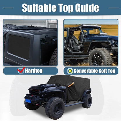 SUV Car Cover for Jeep Wrangler JK JL 4 Door 2007-2021 with Door Zipper