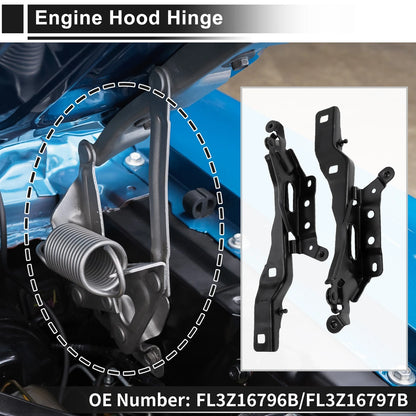 Hood Hinges for Ford F-150 2015-2020 Front Bonnet Bracket 2 x Covers