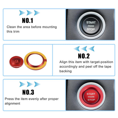 Red Start Stop Button Cover Kit for Land Rover Discovery, Range Rover Sport