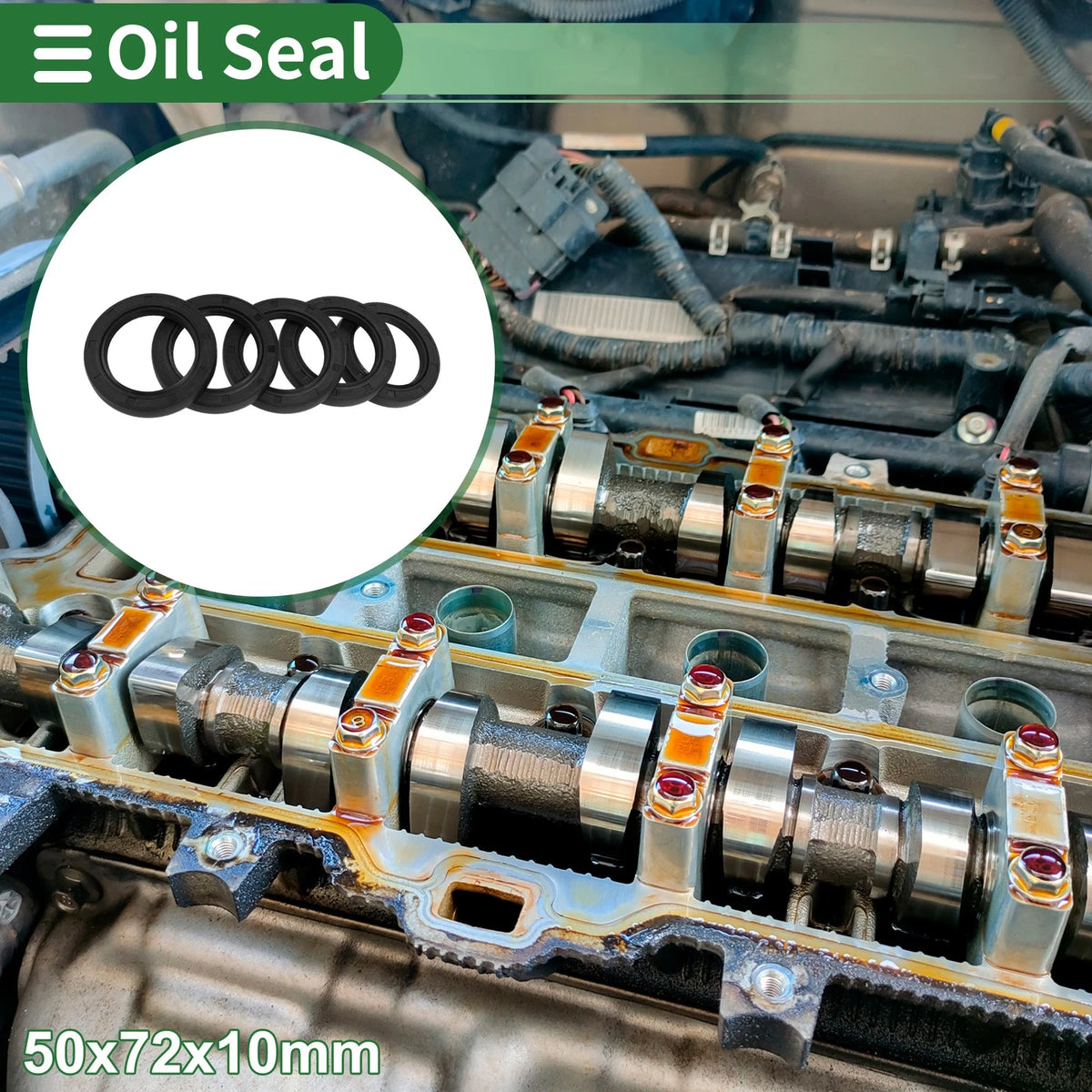Oil Seal 50x72x10mm NBR Rubber High Pressure Black