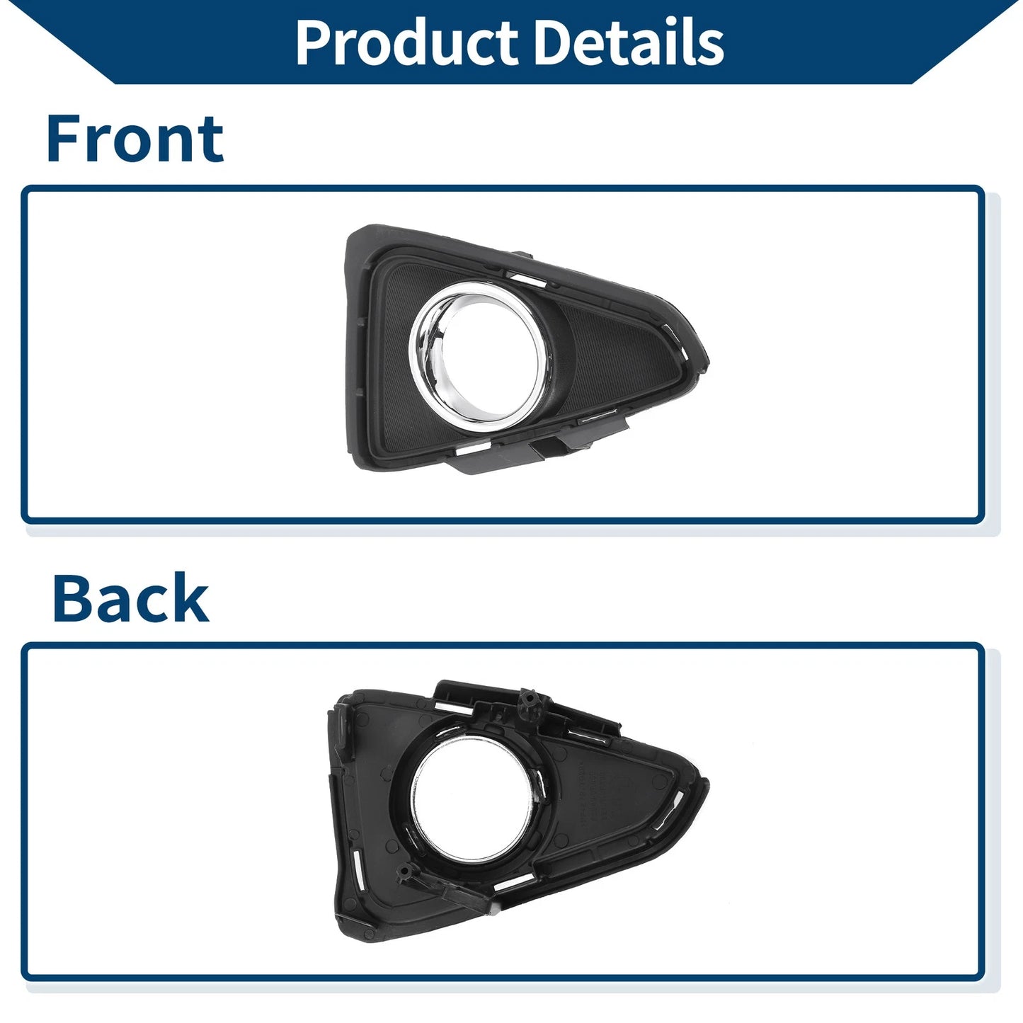 1 Pc Front Right Fog Light Grill for Toyota RAV4 (2016-2018) Black