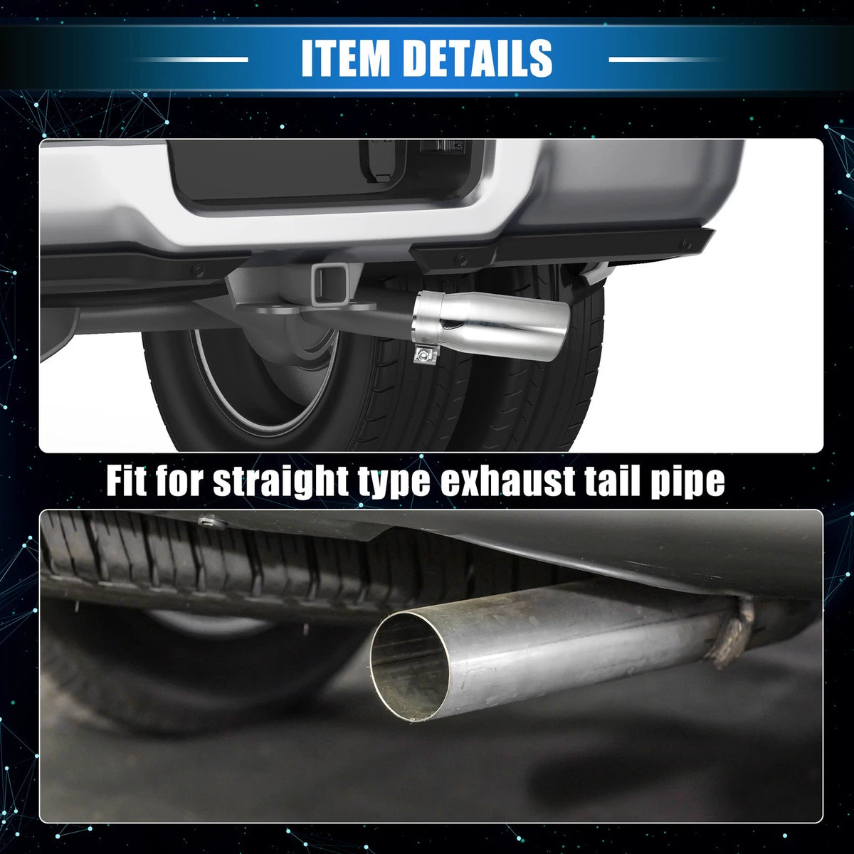 2.8" Inlet 8.5" Length Exhaust Tip for Toyota Tacoma (2005-Present)