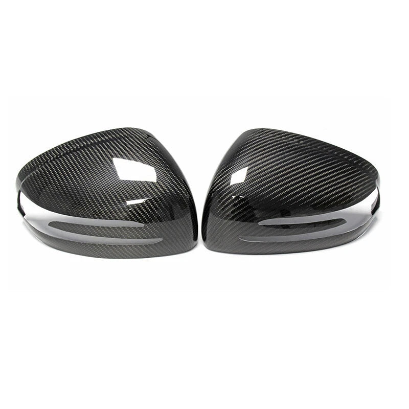 Real Carbon Fiber Stick-on Side Mirror Caps Trim for Benz R172 SLK SLC SL AMG GT