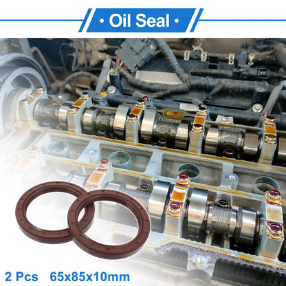 Oil Seal / 65x85x10mm / Seal Ring FKM Brown 2 Pcs for Make Model