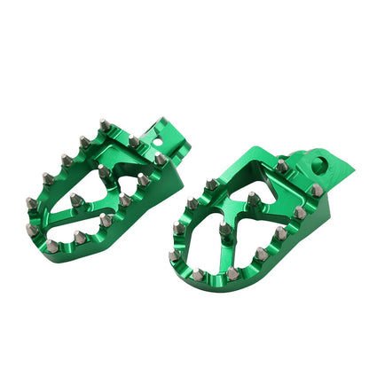 Green CNC MX Foot Pegs for Kawasaki KX65 KX85 (2000-2020)