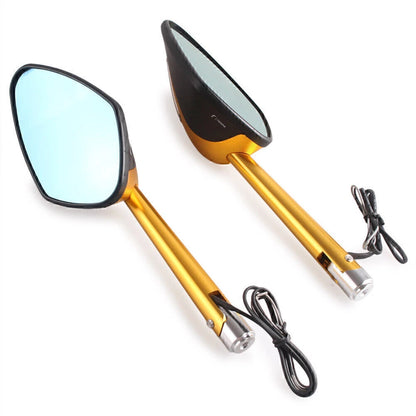 2 x Motorcycle Side Rearview Mirrors with Signal for Yamaha YZF R1 R6 R125 V-Star XV