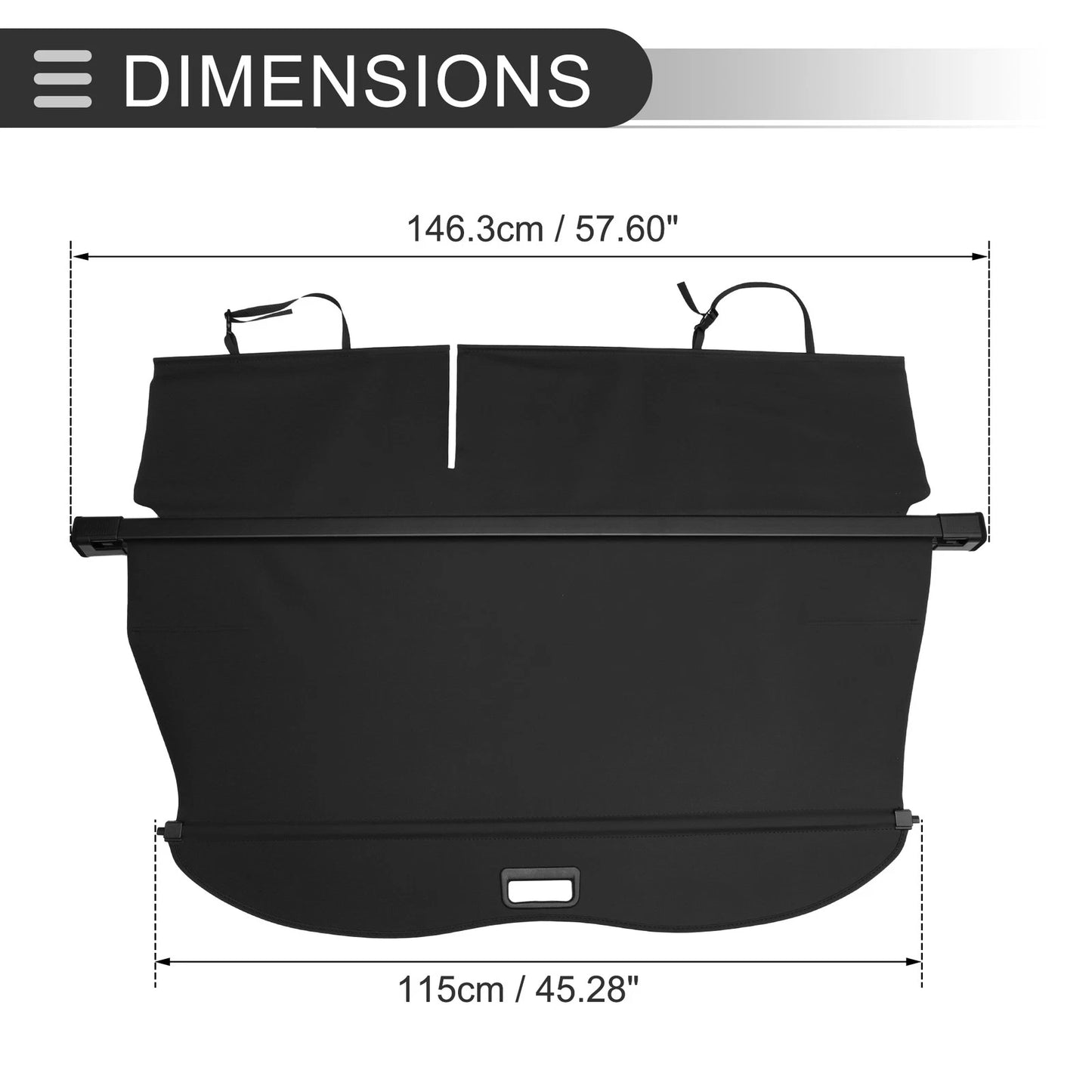 Retractable Cargo Cover for Toyota Highlander 2014-2019 Gloss Black
