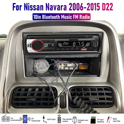 Bluetooth Music Radio 1DIN Car Stereo MP3 Player for Nissan Navara (2006-2015)